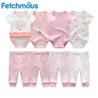 Для маленьких девочек одежда для малышей из хлопка 3  из 4 вещей для новорожденных; Боди для малышей; Одежда для мальчиков + брюки полной длины с короткими рукавами; Комбинезоны для новорожденных; ropa bebes;