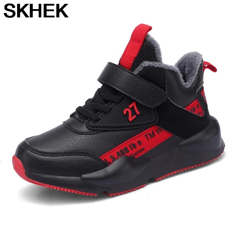 

SKHEK Boys Boots Winter Kids Snow Boots Sport Children Shoes For Boys Sneakers Fashion 2021 New Leather Child Shoes Size 27-38