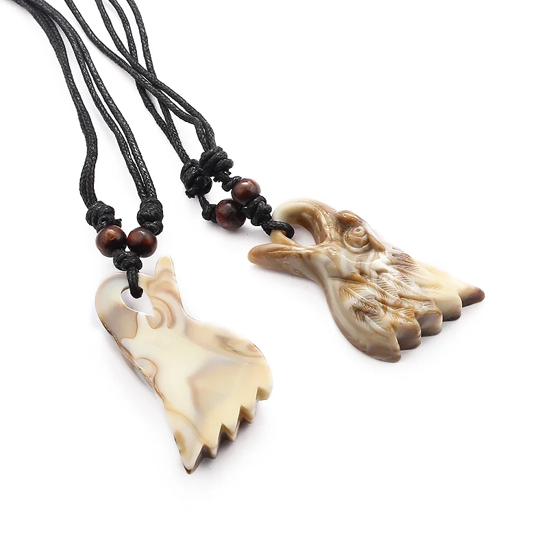 1 шт. Подвески Слон Орел Сова черепаха череп КИТ сердце собака кулон восковой шнур смола, ювелирное ожерелье Регулируемый