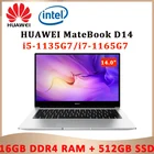 Ноутбук Huawei MateBook D 14 2021 дюймов, Intel i5-1135G7 16 Гб RAM 512 ГБ SSD WiFi 6 IPS полноэкранный ноутбук, компьютер, ультрабук