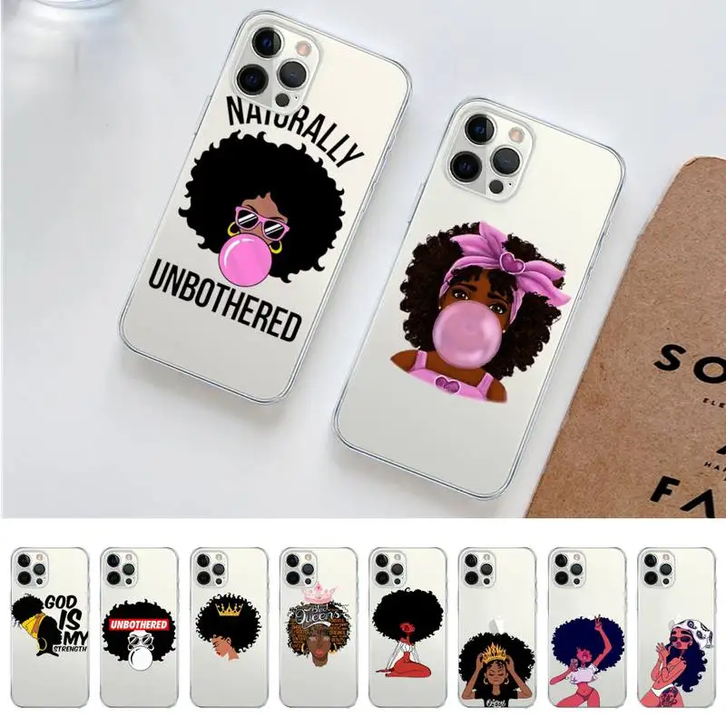 

Fashion Black Girls Phone Case for iPhone 11 12 13 mini pro XS MAX 8 7 6 6S Plus X 5S SE 2020 XR case