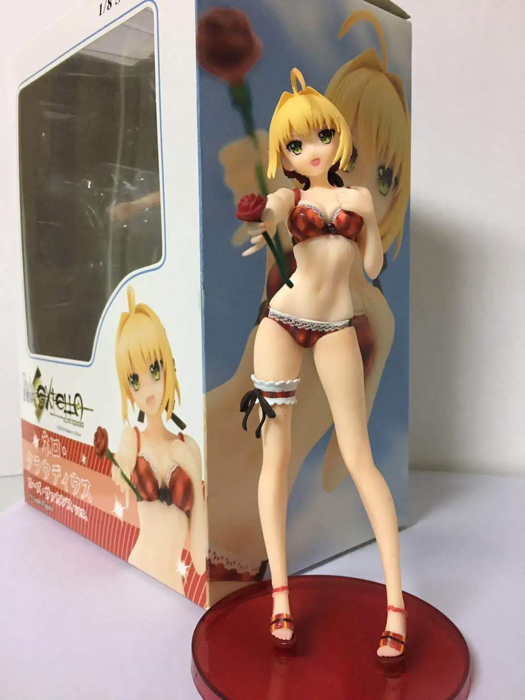 22 см аниме фигурка Knights Fate/EX Nero Red Saber Rose праздник Ver купальник бикини модель