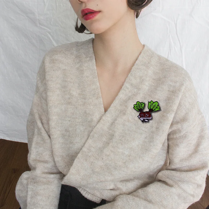 Корневых овощей свеклы мультфильм эмали штырь просто его брошь меньше мяса более