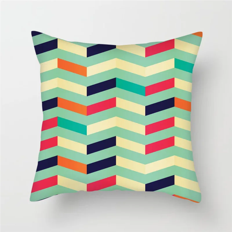 

Fuwatacchi Striped Diamond Wave Pattern Throw Pillow Cover Colorful Geometric Cushion Cover For Home Sofa Decor Pillowcases 2019