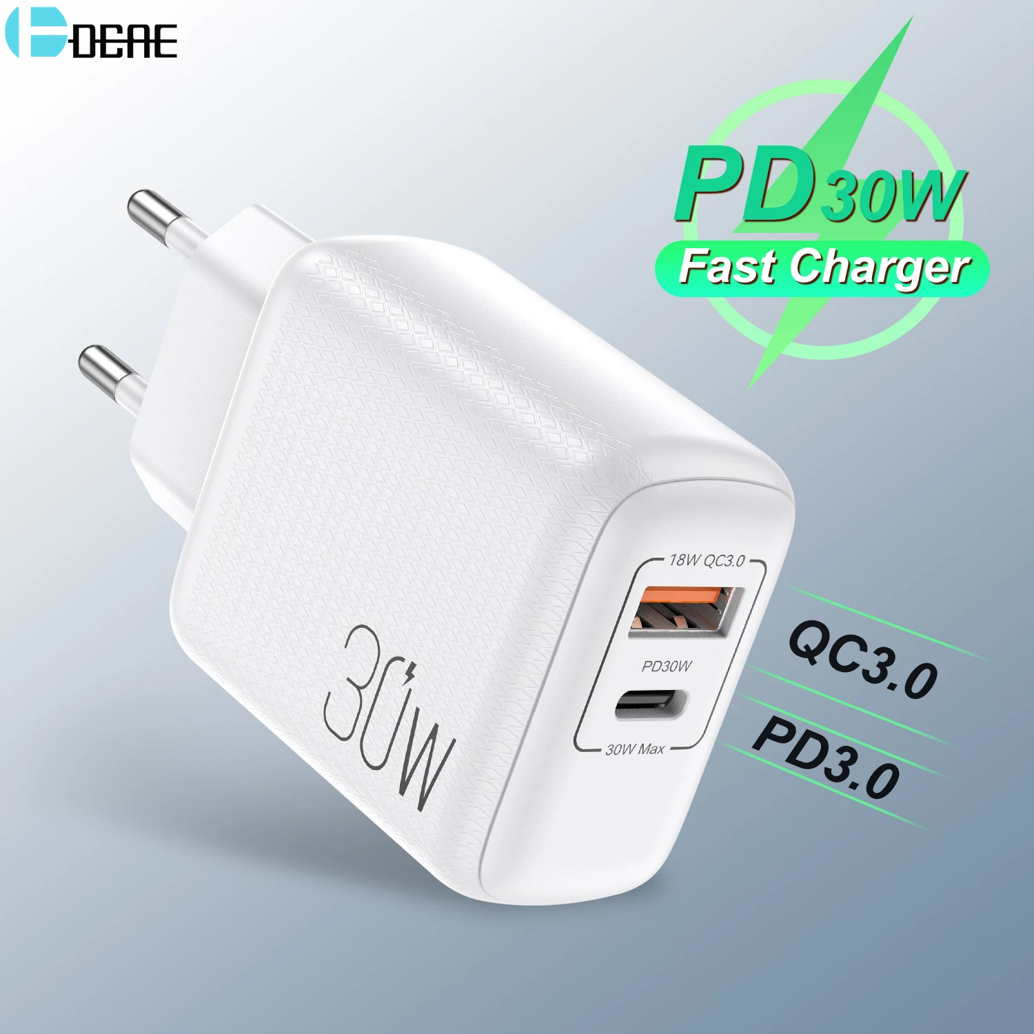 

30W USB PD Type C Charger Quick Charge For iPhone 13 12 Pro Max 8 iPad Samsung Xiaomi Mi QC 3.0 Fast Charging Phone Wall Adapter