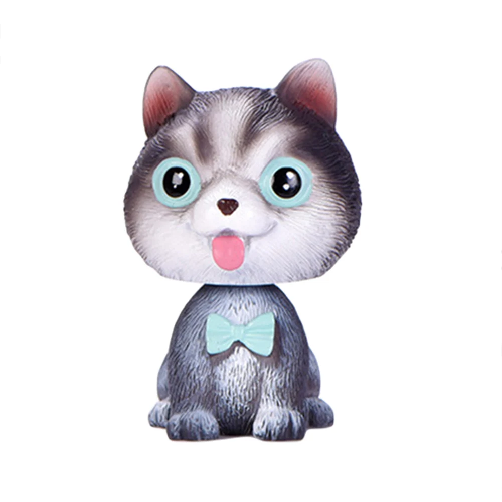 

1Pc Mini Realistic Dog Husky Resin Pug Fugurine Shaking Head Bobblehead Doll Landscape Ornament Garden Figurines Miniature