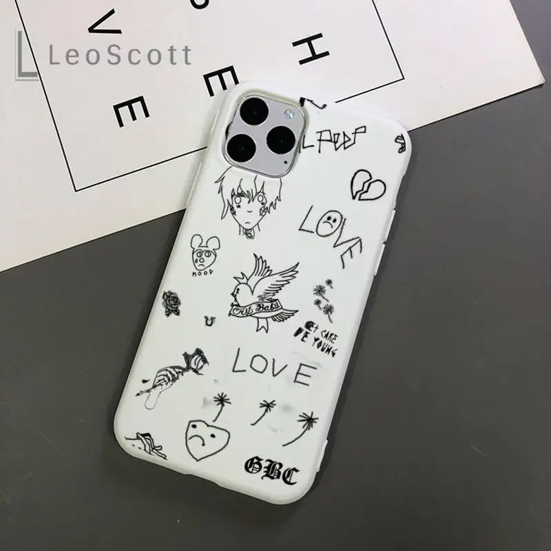 

Lil Peep fashion rock singer rose Phone Case Candy Color for iPhone 11 12 mini pro XS MAX 8 7 6 6S Plus X 5S SE 2020 XR