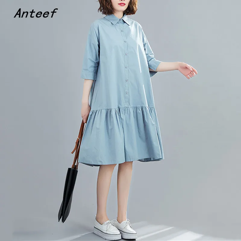 

Хлопковые винтажные платья для женщин, повседневное свободное летнее платье-рубашка миди, элегантная одежда, сарафан 2021