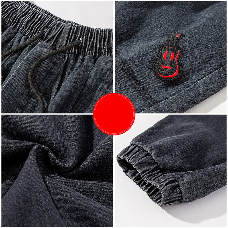 

Jeans Loose Men Jogger Streetwear Pants Denim Cargo Jogger Pants Streetwear Ankle-Length Baggy Casual Trousers Plus Size