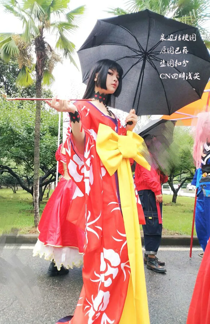 COSLEE [настроить] аниме XXXHOLiC Ichihara Yuuko кимоно платье + ожерелье бюстгальтер Хэллоуин