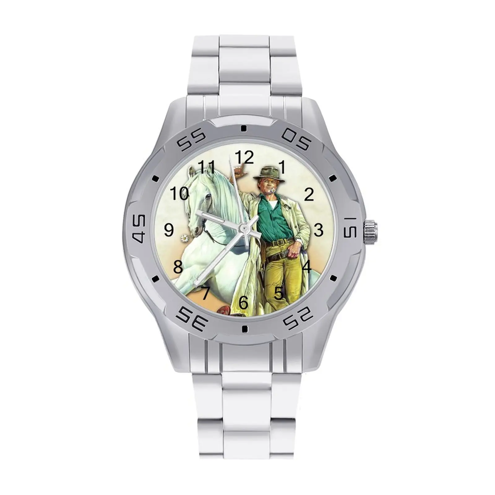 

Кварцевые часы унисекс Lucky Luke, наручные часы для мальчиков, стальные наружные аналоговые наручные часы