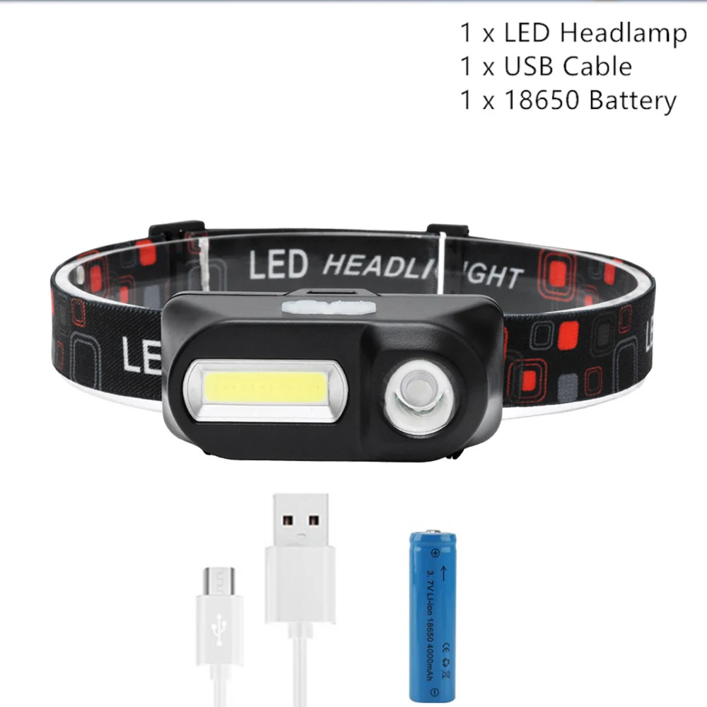 

Portable Lighting Mini Headlamp Rechargeable Headlight 7-Mode Head Torch Camping Hiking Night Light COB Led For Outdoor Lighting