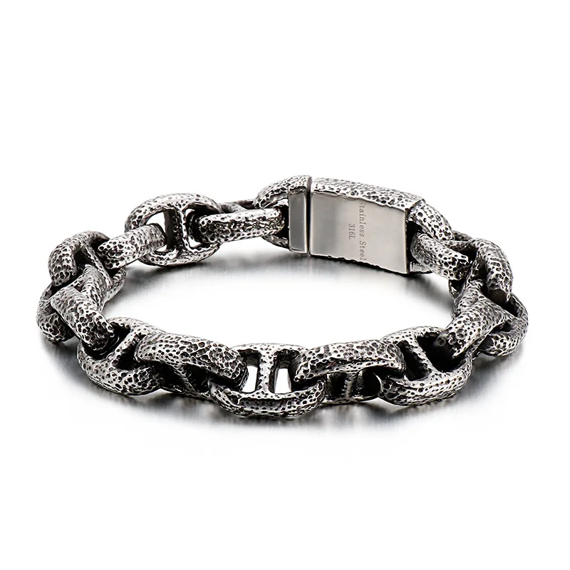

Creative Stainless Steel Ornament Wholesale Punk Men's Titanium Steel Cool Retro Fashion Bracelet Stainless Steel