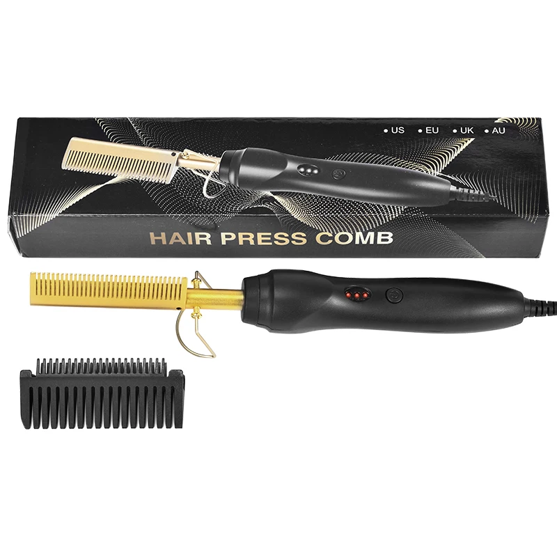 

2 in 1 Hot Comb Straightener Electric Hair Straightener Hair Curler Wet Dry Use Hair Flat Irons Hot Heating Comb For Hair