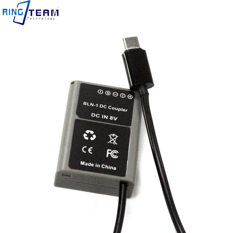 Type C Cable to PS-BLN-1 Dummy Battery PS-BLN1 DC Coupler for OM-D E-M5 II 2 E-M1 PEN E-P5 Digital Cameras
