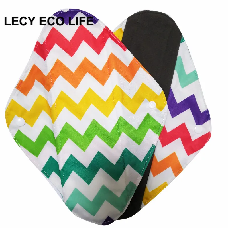 LECY ECO LIFE многоразовые женские гигиенические товары, тяжелая впитывающая способность ночное использование тканевые менструальные прокладки, печатные послеродовые прокладки
