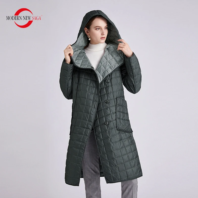 MODERN NEW SAGA 2021 Женское Пальто Осеннее Тонкое Хлопковое Стеганое Синтепон Куртка