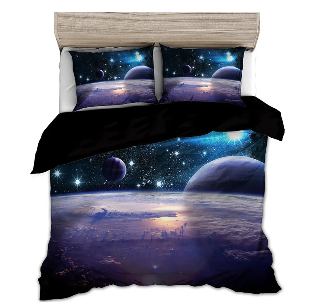 Spazio stella 3d Galaxy Duvet Copertura Set Singolo letto Matrimoniale/Regina 2pcs/3pcs Set di