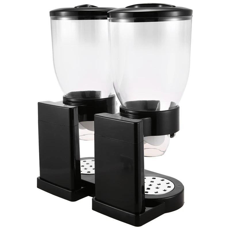 

Double Chamber Airtight Cereal and Dry Food Dispenser with Built in Spill Tray for Home, Kitchen, Countertops, Breakfast, Pets,