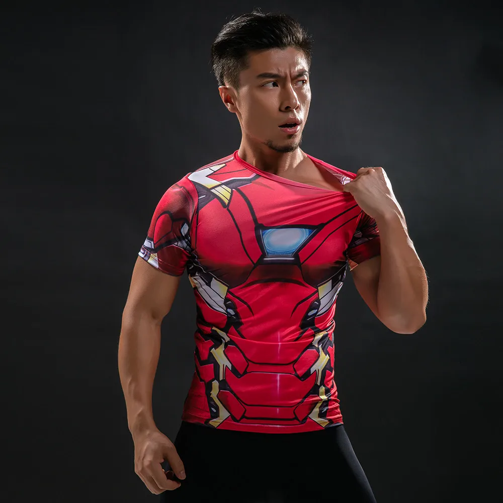 Мужские спортивные футболки с 3D принтом Капитан Америка, Мстители Marvel 3, Железный человек, фитнес, мужская тренировочная футболка