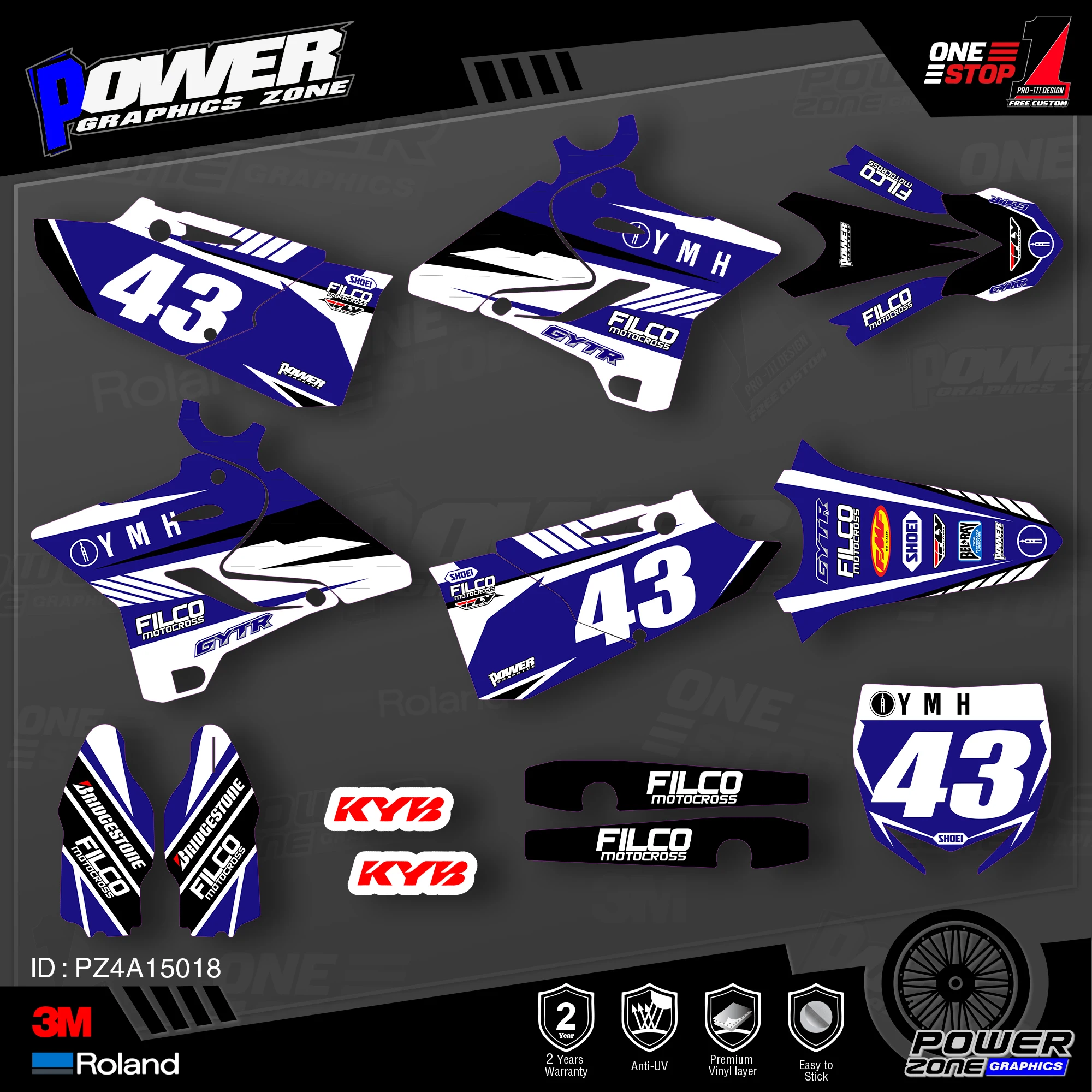 PowerZone пользовательские команды графики фоны наклейки 3 М Набор для YAMAHA 2015 2016 2017 2018