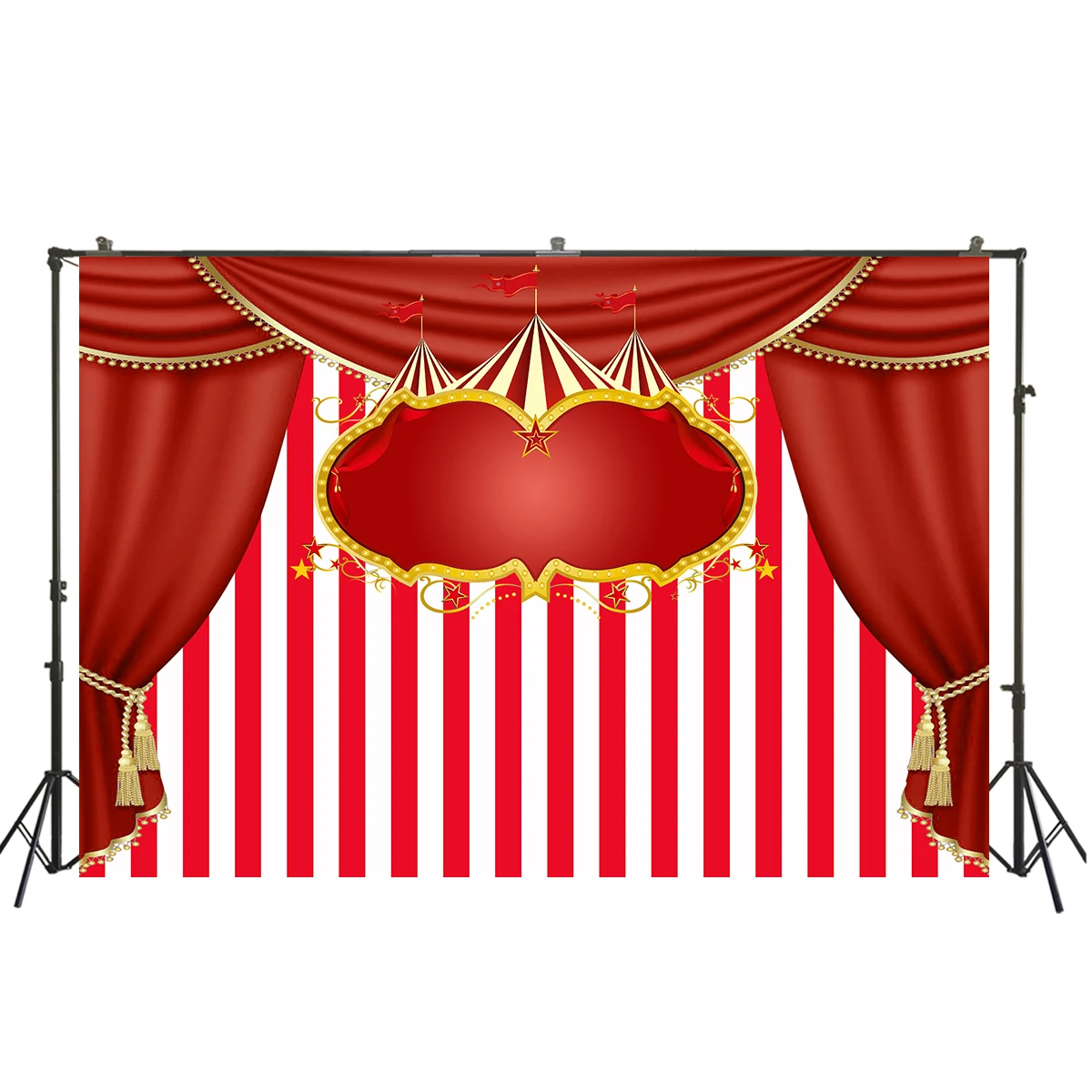 Красный занавес цирк палатка карнавал фон для детей 1 й День рождения красные