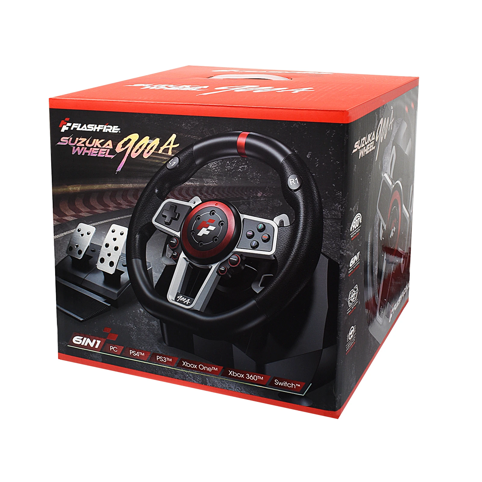 900° Gaming Steering Wheel Pedal Vibration Racing Steering Wheel Game Controller For Xbox One For PC For PS4 PS3 For N-Switch images - 6