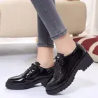 Обувь японская школьная форма Jk школьная обувь для девочек Женская кавайная Лолита мягкая подошва с круглым носком на платформе лакированная кожа на каблуке 5 см