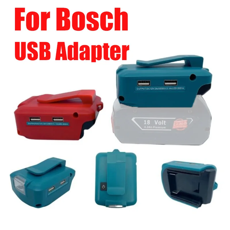 

For Bosch 14.4-18V Lithium-Ion Battery USB Charger LED Work Light Cordless Power Source For BOSCH BAT618 BAT614