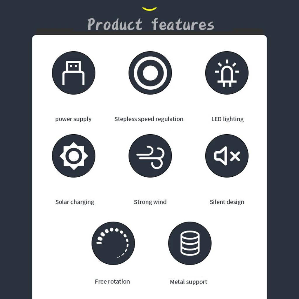 

Портативный походный вентилятор со светодиодный светильник кой, перезаряжаемый вентилятор для палатки, работает от литиевой батареи 5200 мА...