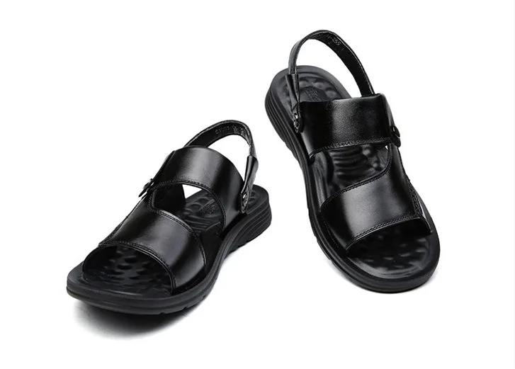 

2020 New Men's Summer Sandals Leather Casual Fashion Beach Shoes Tide Breathable Dual-purpose Men's Shoes Sandals Men