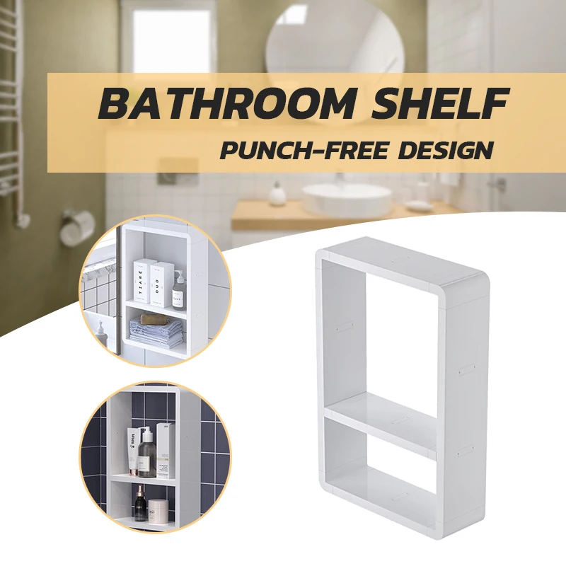 

Bathroom Shelf Punch-free Desing Toilet Wall Hanger Storage Layer Waterproof multi-layer Combined Finishing Shelf
