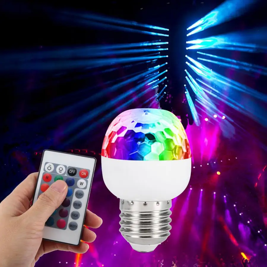 E14 AC85 265V 3 Вт E27 RGB светодиодный светильник яркие украшения для вечеринки с пультом