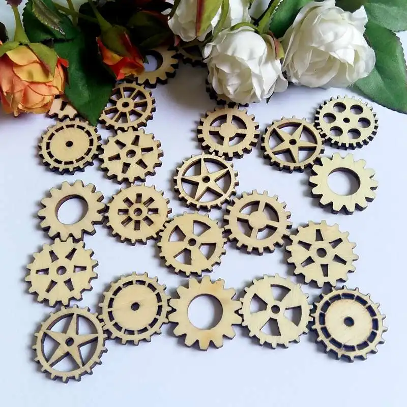 50 шт. 25 мм DIY искусственные деревянные чипы подвески украшения рукоделие пуговицы