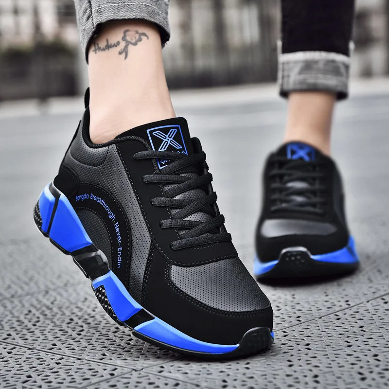 

Platform Shoes for Men Lace Up Sneakers Man High Fashion Casual Leatherette Shoes Outdoor Fitness Walking Men's Shoes 2021 257B