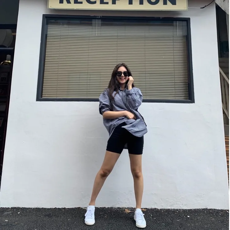 Рубашка женская в Корейском стиле Клетчатая блузка на пуговицах с длинным