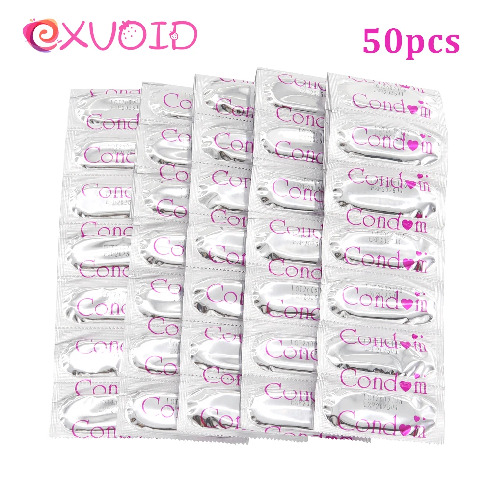 Латексные презервативы EXVOID 50 шт. ультратонкие для мужчин из натурального латекса