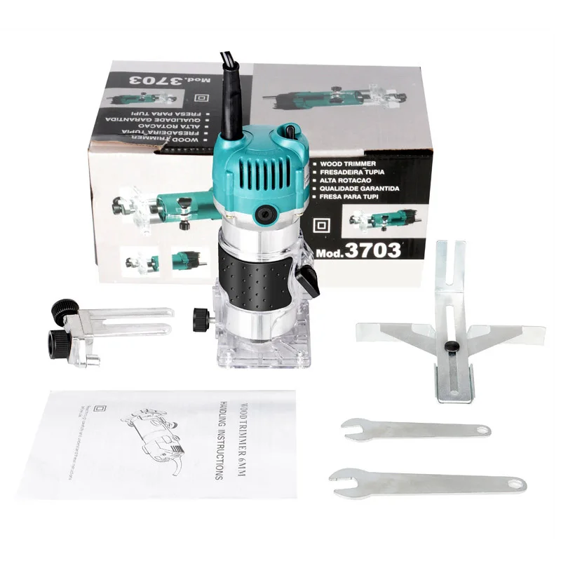 

600W 30000rpm Woodworking Electric Trimmer Wood Milling Engraving Slotting Trimming Machine Hand Carving Machine Wood Router