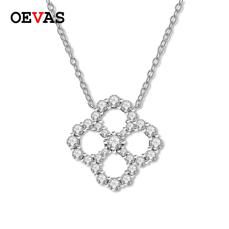 Женское ожерелье с подвеской в виде четырехлистного клевера из серебра 100%