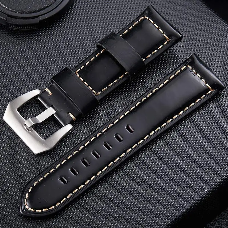 

FUYIJIA Men Cowhide Strap Waterproof Genuine Leather Belt Steel Pin Buckle Watch Band 20MM 22MM 24MM 26MM Top Brand Watchbands