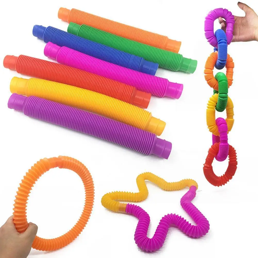 

5/10Pcs Stretch Tube Color Interesting Telescopic Tube Kids Decompression Toys Random Color Gift For Child