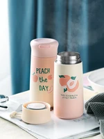 pink peach vacuum cup cute art portable mini simple and exquisite thermos mug personality girl ins photo fashion bottle