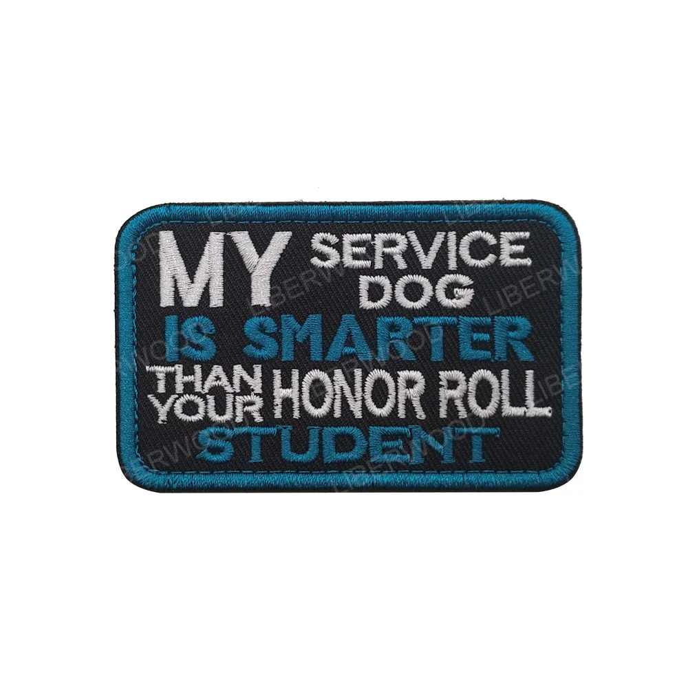 blue MY SERVICE DOG Служебная терапия собака животное мед медицинская Рабочая собака в дрессировке эмблема значок k9 K-9 патч для собаки PET сбруя-жилет - Цвет: blue MY SERVICE DOG