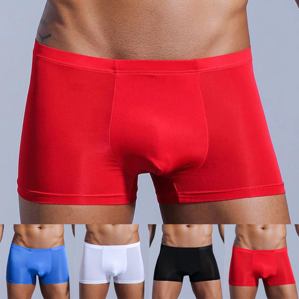 

Men's Boxers Appeal Slim Solid Comfortable Panties Mid Waist Breathable Underwear Pouch Male Underpants Knickers Shorts