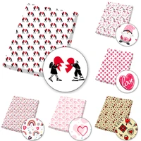 valentines day polyester cotton love printed cloth sheets by the meter diy crafts supplies for sewing dress bags 45145cm 1pc