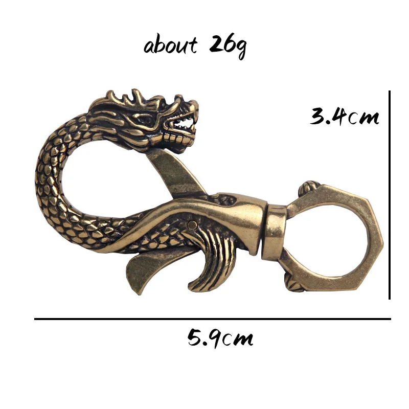 Винтажные медные брелоки в виде дракона Феникса для пар безделушки латунные с