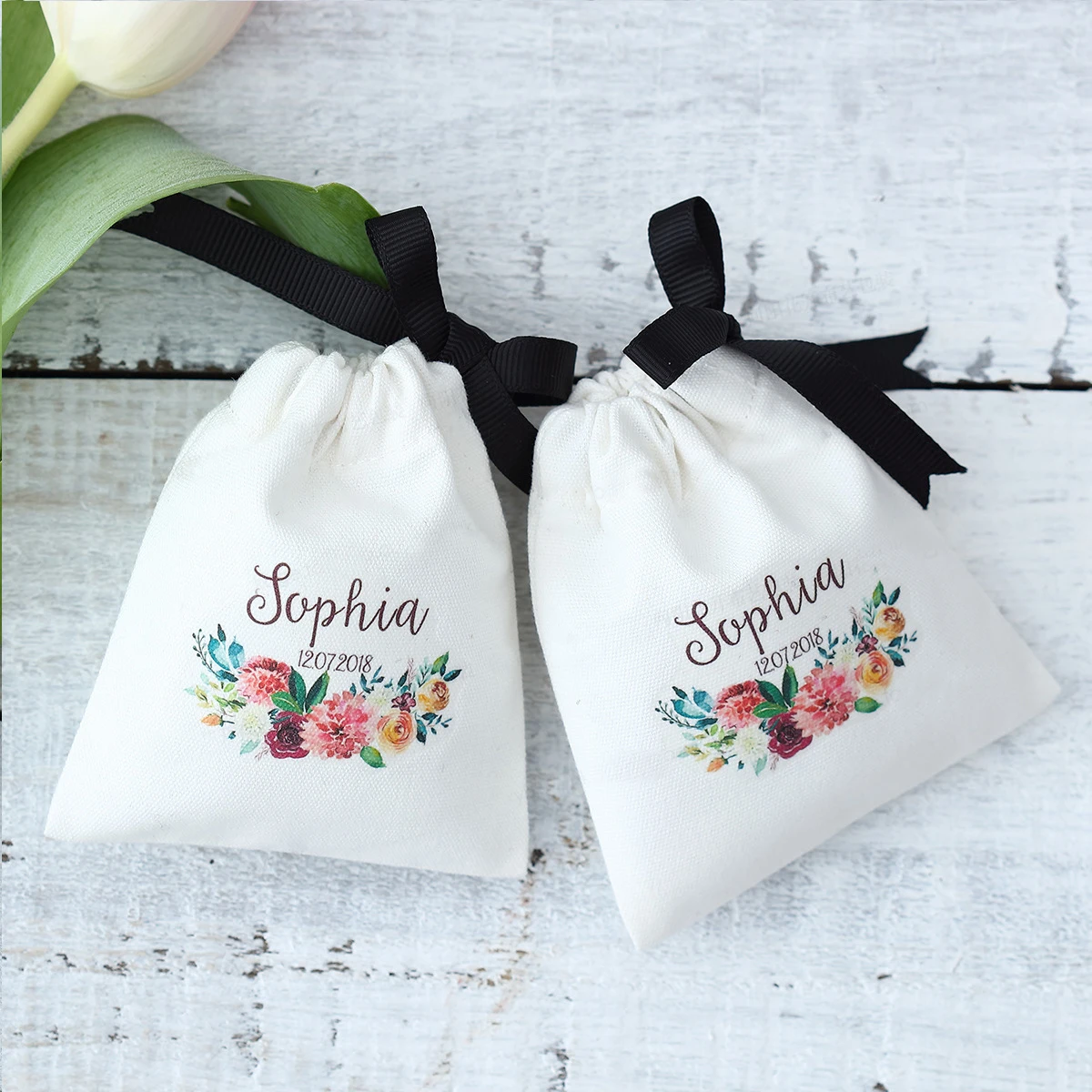 High Quality 8x11 10x15 13x18 25x35cm White Cotton Small Bag Custom Personalized Logo Jewelry Pouch Cosmetic Packaging Gift Bags