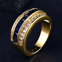 fashion engagement wedding party rings for women men diamond sapphire gemstone aaa zircon finger accessories gold princess rings