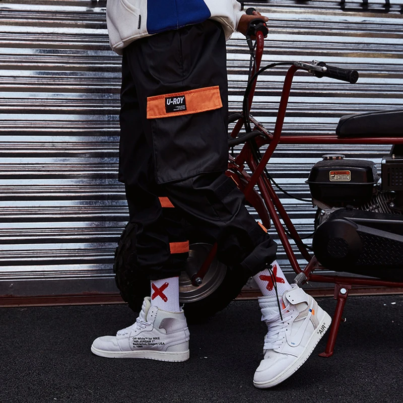 EFUNGAL мужские брюки шаровары с боковыми карманами в стиле хип хоп повседневные для