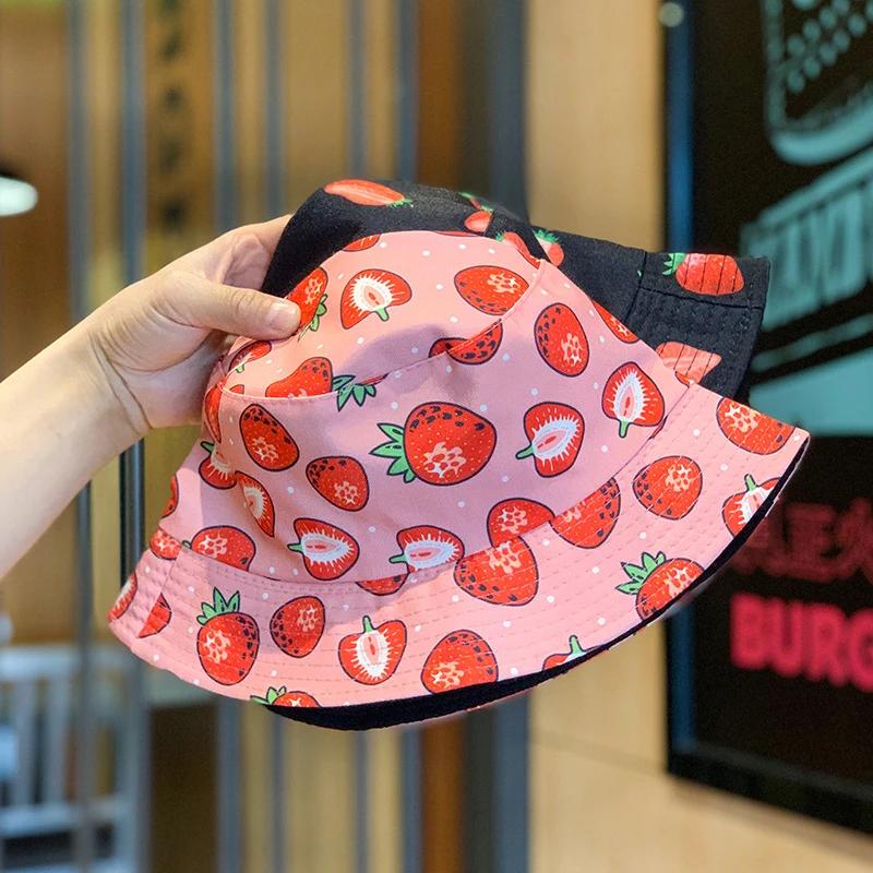 

Для женщин с изображением клубники для горшок шляпа на открытом воздухе солнцезащитный крем для отдыха шляпа рыболова для летние d88